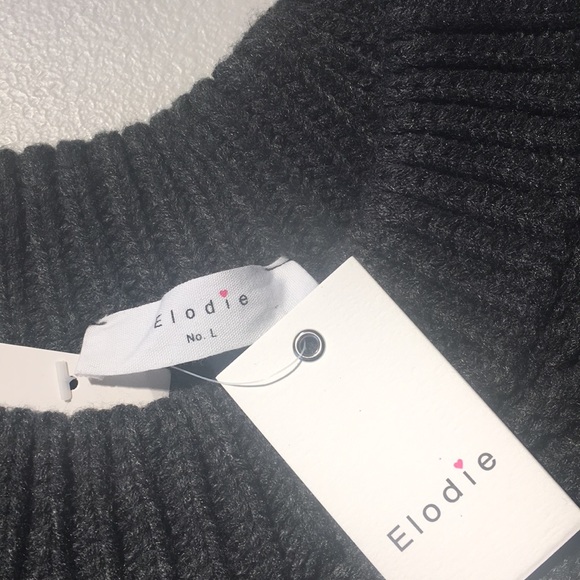 Elodie Grey Sweater with basket weave sleeves L - Picture 3 of 6